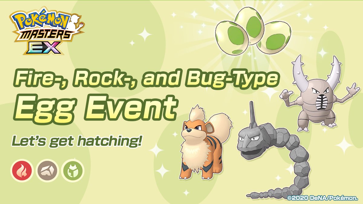 Pokémon Masters EX on Twitter "The Fire, Rock, and BugType Egg