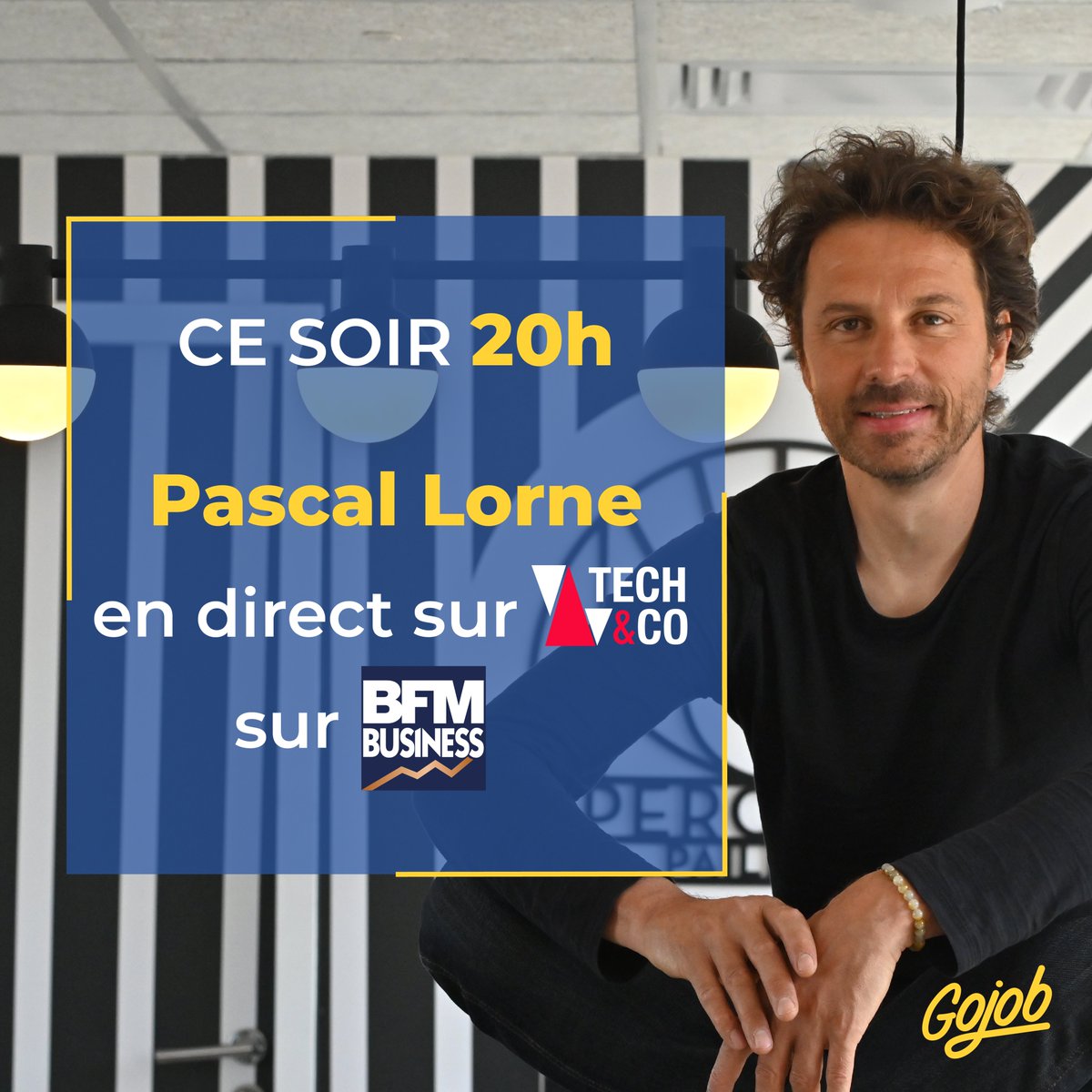 Ce soir <a href="/pascallorne/">Pascal Lorne</a>, CEO de Gojob, sera l'invité de @SCouasnonBFM dans l'émission #TechCo à 20H sur <a href="/bfmbusiness/">BFM Business</a>  pour parler du lancement de notre dernière innovation sociale d'IA dédiée à l’inclusion des publics éloignés de l'emploi
#innovationsociale #startup