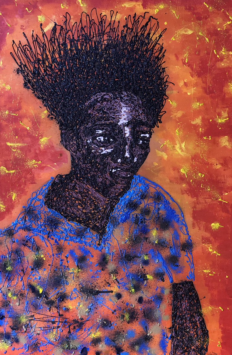 kehindewill's tweet photo. Bad hair day I 
Acrylics on canvas
24 by 36 inches
2020...
#africanartists #africancollectors #blackartists #afroart #expressionism #portraiture #artcurators #moderncurators #africancurators #blackcollectors #retroafrica #cnn #bbc #Canvas #acrylicsoncanvas https://t.co/W1pXQNpp9X