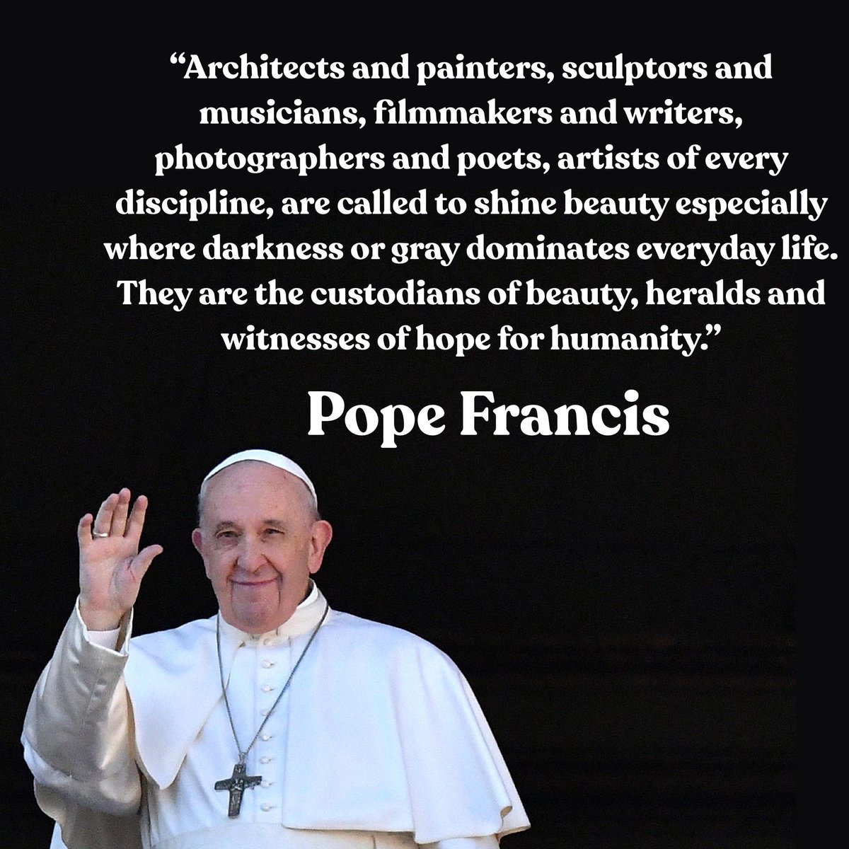mariashriver's tweet photo. Now more than ever, we need hope. Hope that we will get through this. Hope that we will unite. Hope that beauty, love, compassion, kindness, &amp; caring exist. This message from @Pontifex gives me hope because there are so many of us that are working to move humanity forward. https://t.co/stqsmQYHAR