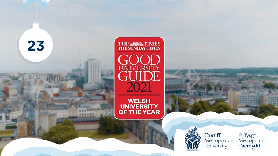 cardiffmet's tweet photo. Christmas came early for us this year. In September The Times and Sunday Times Good University Guide named us Welsh University of the Year.
We had to wait a couple of weeks to share it with you, but we're glad it's out of the bag now🙌
#MetAdvent https://t.co/sLInSyLo5H