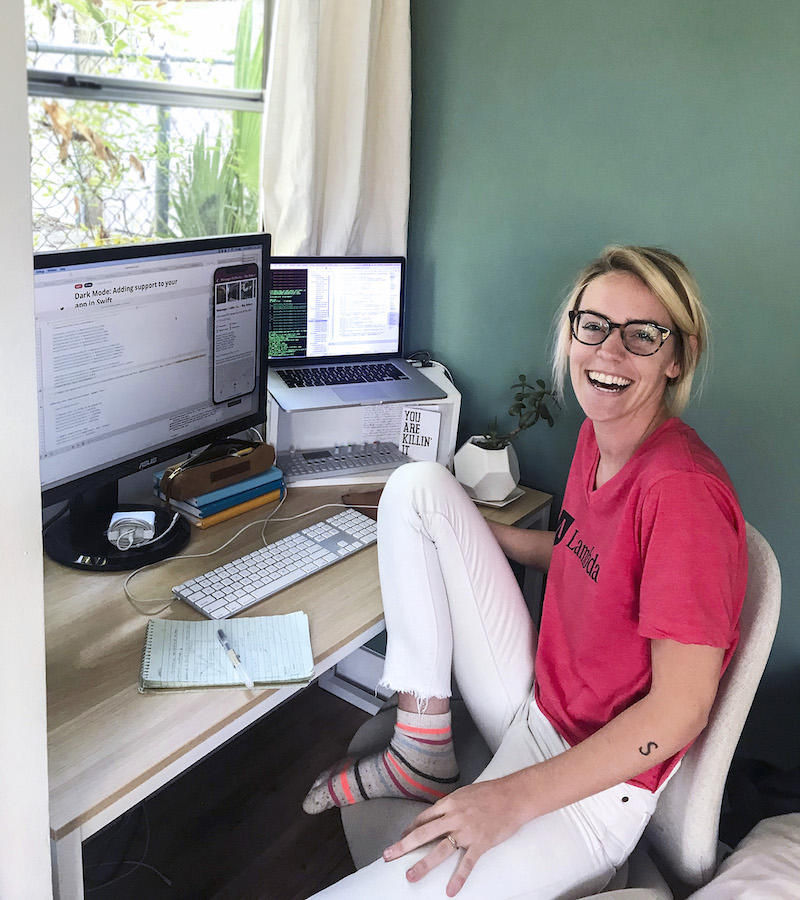 Lambda School (duh) - no tuition until you get a job. An entire worldview & philosophy in 7 words. How could someone not be inspired by such a vision? (These are two students in their home offices...)