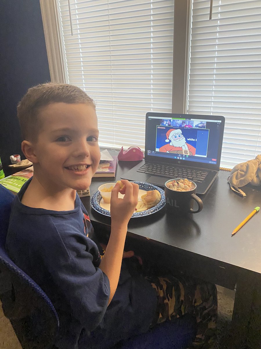 ColleenKrupa's tweet photo. Hot Chocolate, Jammies and Santa...sounds like the perfect way to countdown to winter break! Thanks @JeffersonD205! #3rdgraderules #mybaby #3moredays https://t.co/SUzZsVgznw