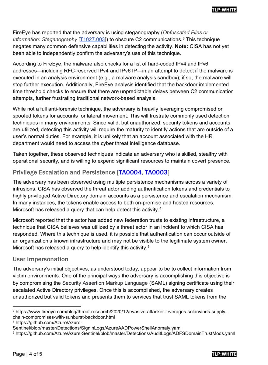 MOTHER OF GAWD“CISA has determined that this threat poses a GRAVE RISK to the Federal Government and state, local, tribal, & territorial governments as well as critical infrastructure entities and other private sector organizations”Please pass it on https://us-cert.cisa.gov/sites/default/files/publications/AA20-352A-APT_Compromise_of_Government_Agencies%2C_Critical%20Infrastructure%2C_and_Private_Sector_Organizations.pdf