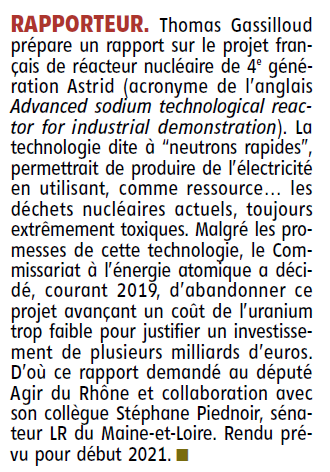 tgassilloud's tweet photo. Merci @lepays_fr de parler de notre mission @AN_OPECST, réalisée avec mon collègue sénateur @StephPiednoir, sur les réacteurs nucléaires de 4e génération
#Astrid #OPESCT https://t.co/thbrHPB5eE