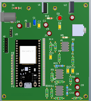kechica_'s tweet photo. A pesar que se ve algo sencillo, me tardé más de lo que esperaba en hacer esta PCB, un prototipo electrograma, versión 1😁.

#PrototipadoElectronico #PCB #ESP32 #EMG #ECG #EOG #CircuitMaker https://t.co/auTULgflF7
