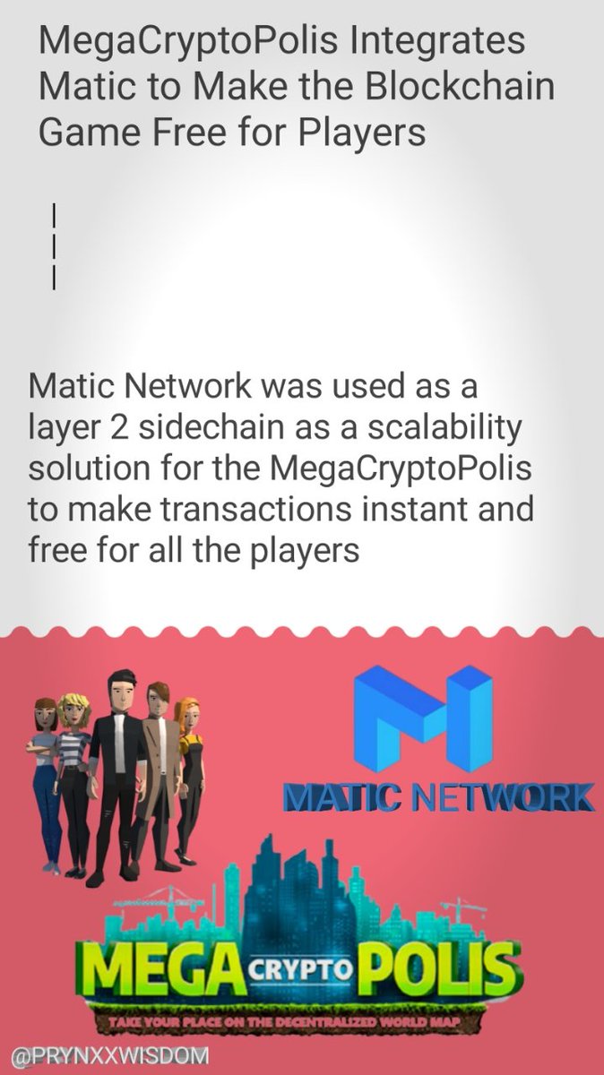 OguzieWisdom's tweet photo. ๐ฅ @mcp3d is here on @maticnetwork
The most popular city-builder game on Ethereum, MCP is now on #Matic with upgraded features like free and instant transactions.
๐Read More: https://t.co/oj91O2OImm
#MegaCrypto #maticnetwork https://t.co/mFEVaGD3SD