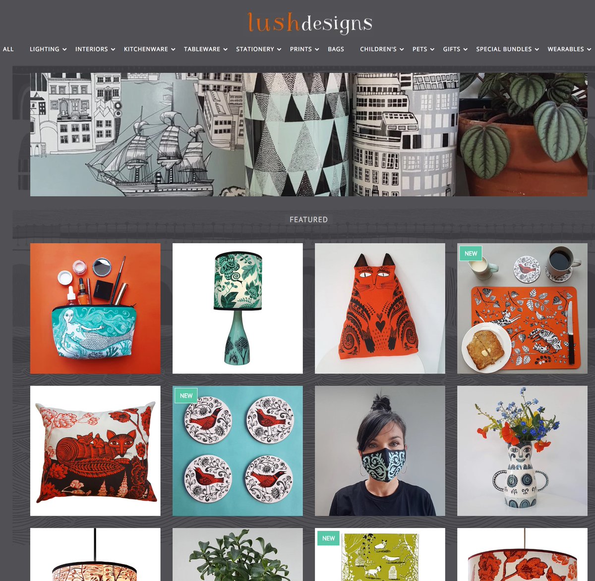Cushions, tea towels, homeware and more from London-based  @LushDesigns_  https://www.lushlampshades.co.uk&nbsp;  #SupportArtists