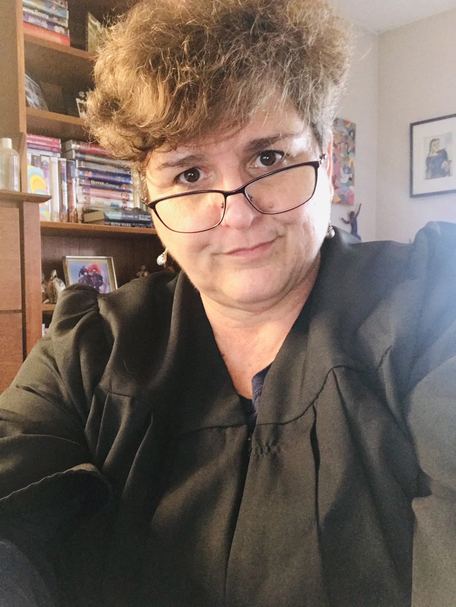 MsG_debose's tweet photo. “Judge Gina” is holding virtual court today! 😜#learningaboutgovernment #thengonnahavesomefun #winterbreakstartstomorrow https://t.co/EpeJmIFuSe
