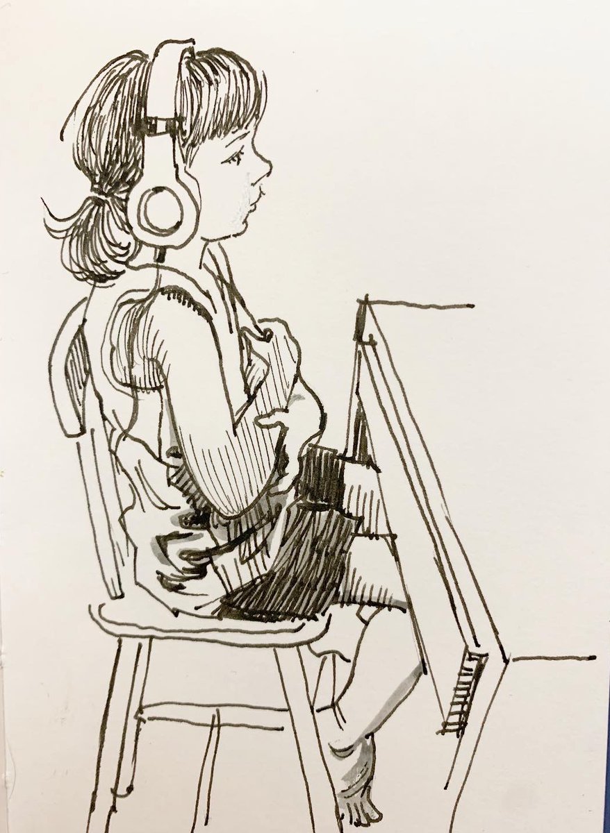 Some Juni remote Kindergarten sketches, September.