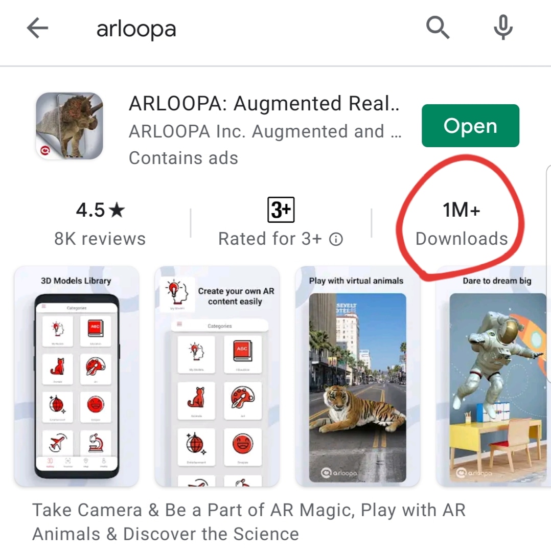 arloopa's tweet photo. @a16z how you like #Startups with 1000%+ organic growth during the #COVID19 and #War compared to 2019 ?
We recently hit #1M downloads on @GooglePlay with leading #AugmentedReality App.
With 0$ spent on User Acquisition and 0$ #VC money. #ARLOOPA #a16z #AR #OrganicGrowth https://t.co/EctC0yJSi6