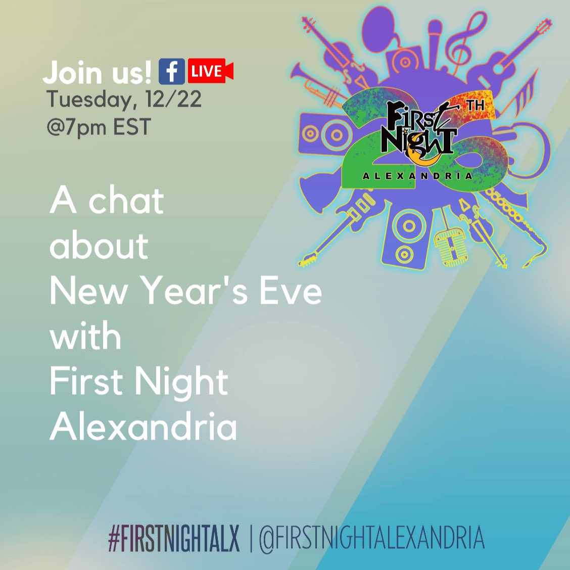 FirstNightAlex1's tweet photo. We’re talking all things First Night Alexandria Tuesday, Dec. 22nd. 7pm #IGLive 8pm #FBLive 

If you have your ticket, planning to purchase, or unsure about this year’s event, join us on Tuesday.

Can’t wait to see you.

#FirstNightALX #FirstNightALXchat #FirstNightALX2020 https://t.co/imXTtKDdJN