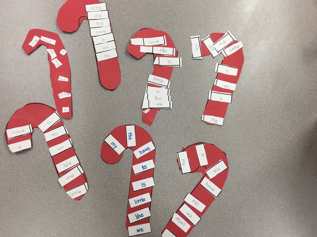 Mrs_Patterson21's tweet photo. Candy cane sight words @CyFairISD @BangElementary #polarexpressday #HFWs #candycane https://t.co/0YmOPOglW1