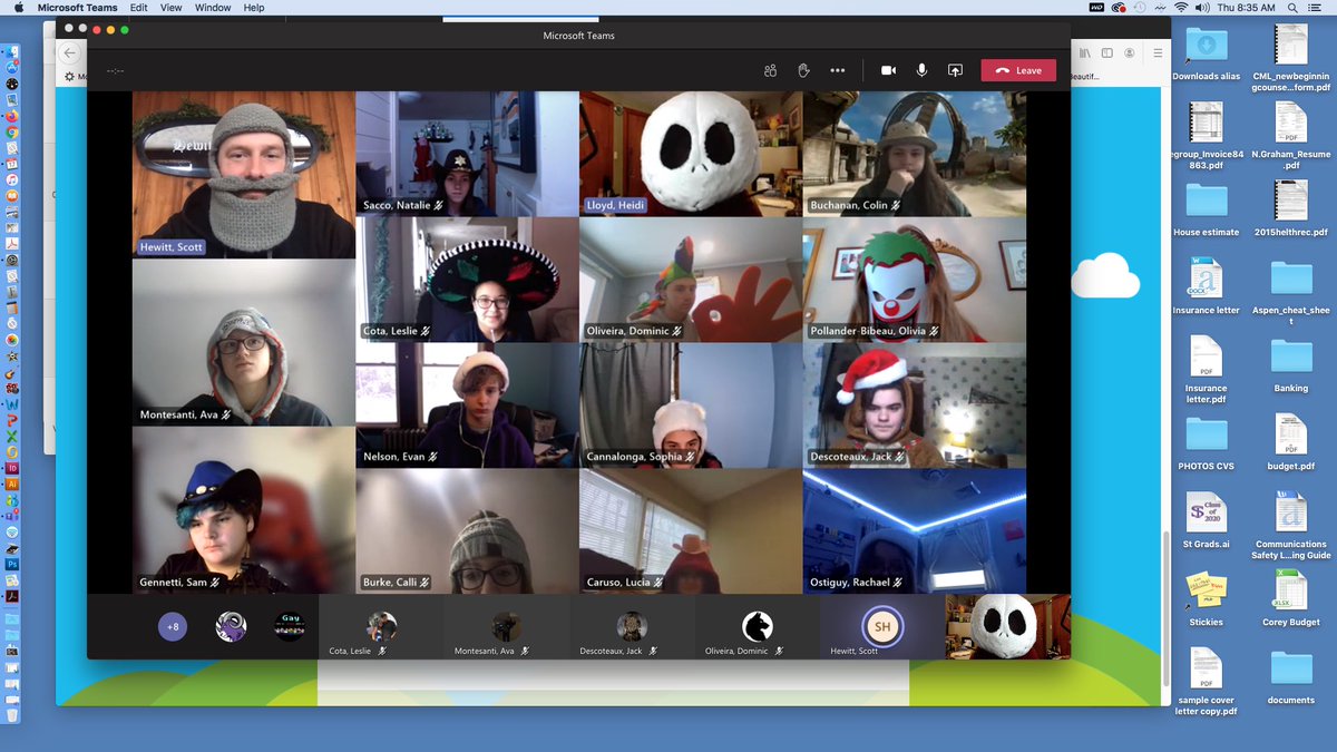 GraphicsShaw's tweet photo. Graphics seniors wanted to make remote learning more fun so they decided it needed to be a cool hat day! Here are the seniors, juniors and sophomores @shawtech_hs https://t.co/ArY0GbwSjh
