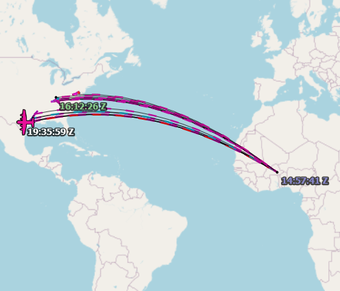 SirListenalot's tweet photo. For some reason #Egypt|ian #C130's show unreliable altitudes and tend to appear at longitude 0. #EGY1127 flew yesterday from #KBWI / Baltimore to #KSKF / JBSA Kelly/Lackland via MORTY - FOXHL - OTTTO Q80 FAREV - BWG Q68 https://t.co/osndgAGYsx