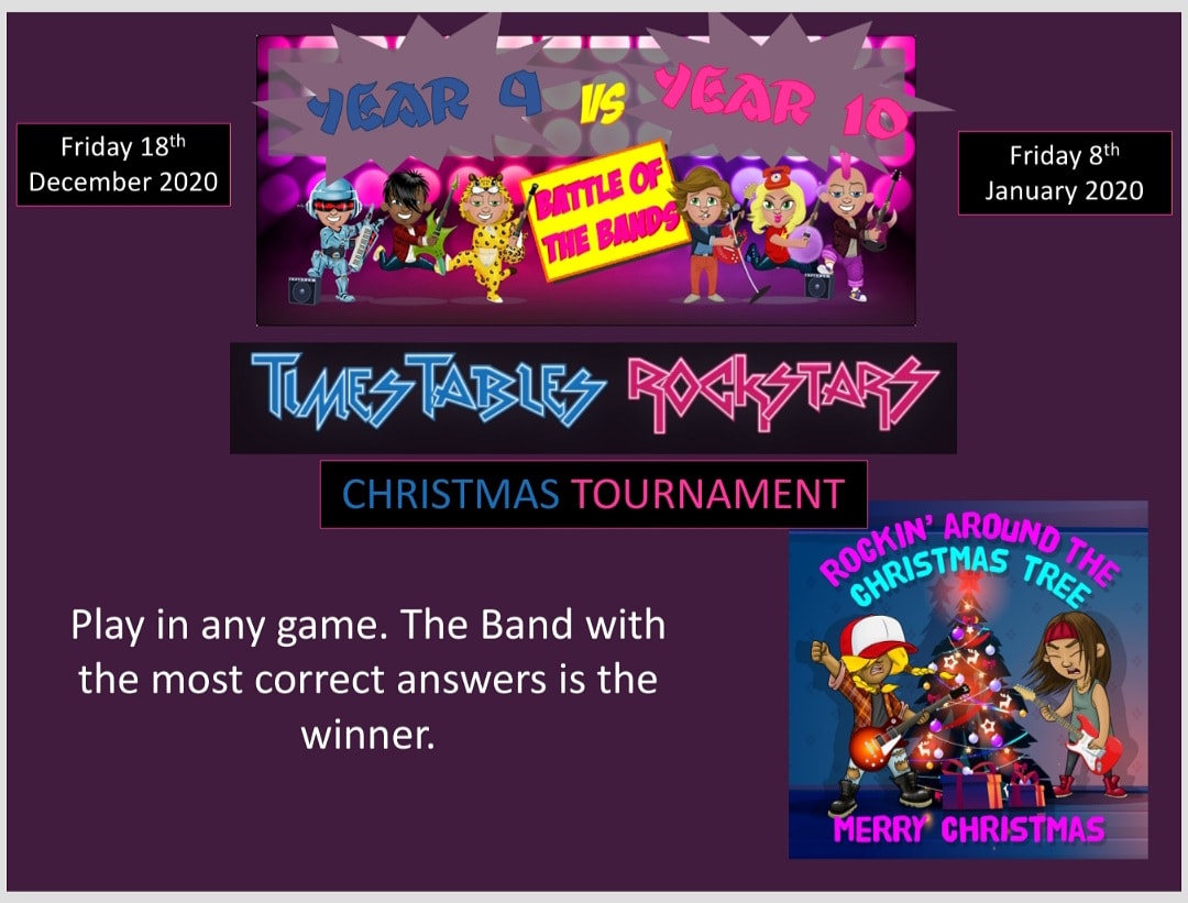 HalewoodMaths's tweet photo. Starting tomorrow - Christmas @TTRockStars tournament Year 9 vs Year 10 🎄🎸👩‍🎤👨‍🎤 https://t.co/9QImy9gNEk