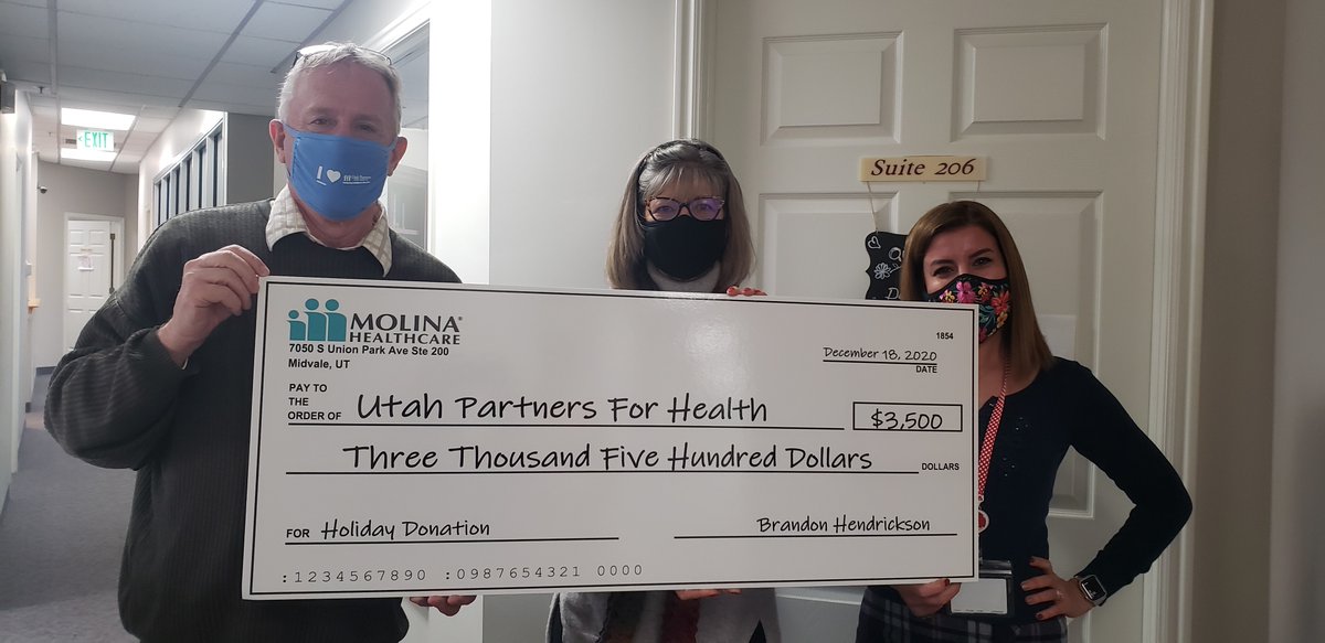 Thank you Molina Healthcare for your support to provide Quality Care for those in need. @molinahealthcare <a href="/AUCHUtah/">Association for Utah Community Health</a> <a href="/KSLcom/">KSL.com - Utah Breaking News</a>