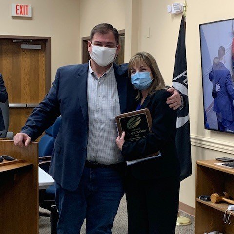 FlNassau's tweet photo. The Board recognized Vicki Cannon yesterday for her service to the citizens as Supervisor of Elections. Ms. Cannon served 5 consecutive terms and gave unsparingly of her time to ensure elections in Nassau County were done securely and in compliance with the law. #NasssauFlorida https://t.co/wGUuesZ0Tc