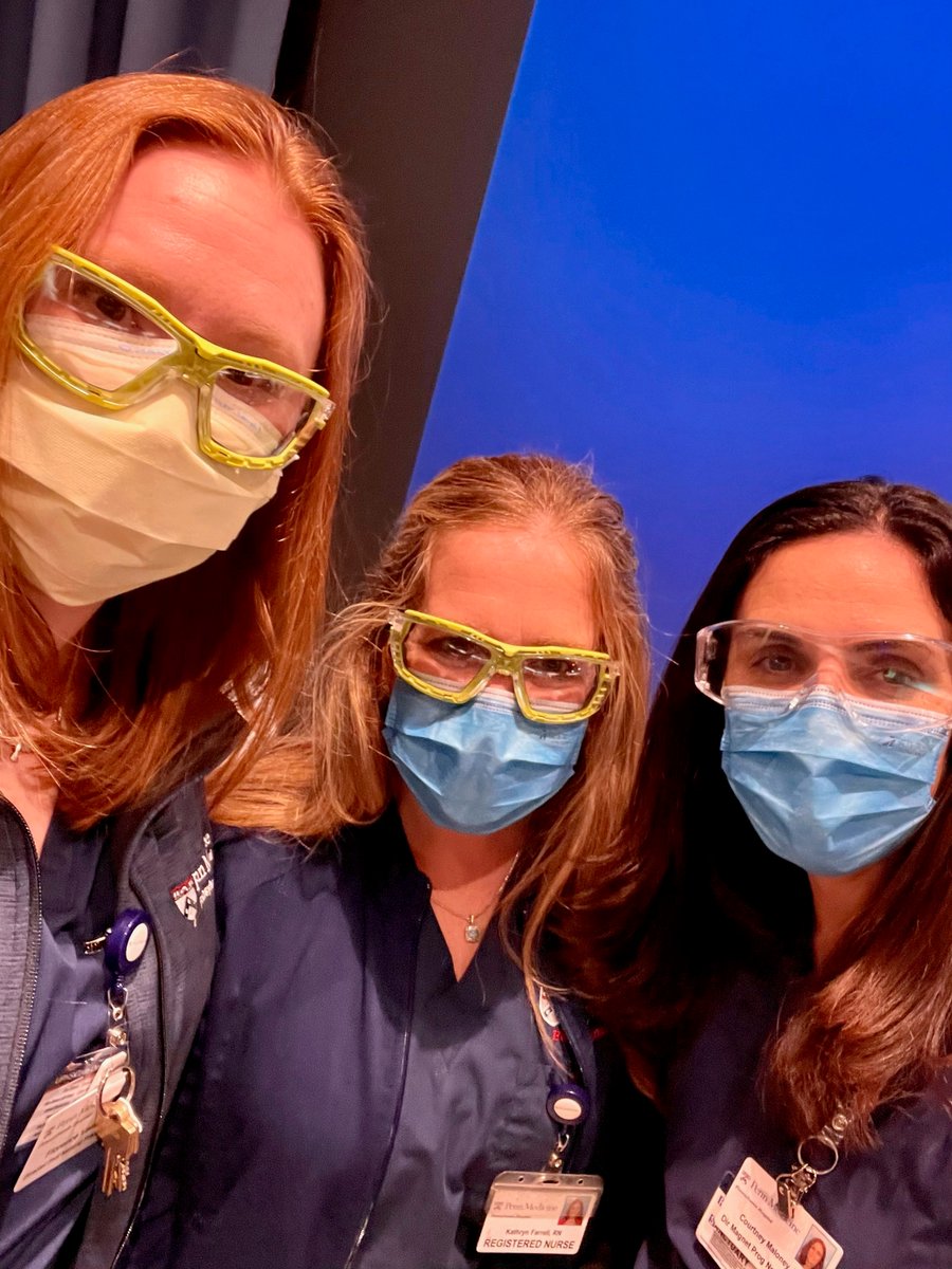 #PennNursing alums (from left to right) Florence Vanek, Kathryn Farrell, &amp; Courtney Maloney after providing the first doses of the COVID-19 vaccine to frontline healthcare workers at Pennsylvania Hospital.