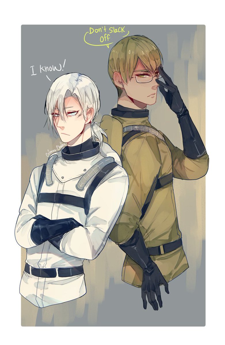CrimChain's tweet photo. Green and White as crewmates :D
Not much different about them and their dynamic ^^
Green's pretty serious about the mission!
White is just sorta normal about it, doesn't care that much, but, is doing his tasks :3  

#amongus #loveamongus https://t.co/D8XmD6KMcB