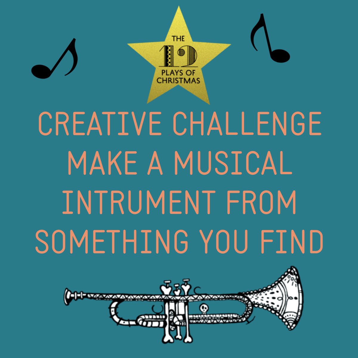 visiblefictions's tweet image. Make some noise!!! Catch today’s brilliant #12PlaysofChristmas here fb.watch/2r0wj_1LPq/ and see what you can find lying around to make some music!