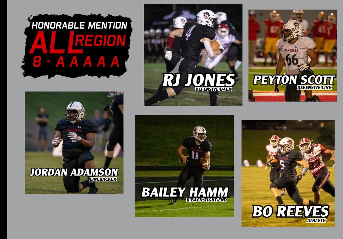 JAXCOFOOTBALL's tweet photo. Congratulations to our All Region 8-AAAAA Honorable Mention selections. https://t.co/9kxSseEZVD