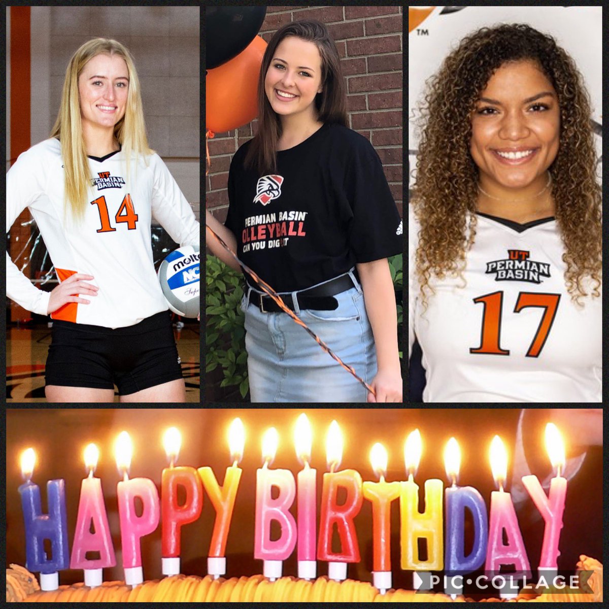 UTPBVolleyball's tweet photo. Happy Birthday to our December Lady Falcons! Haleigh Robinson Senior Right side, Mayce Barker Sophomore Right side and Chandra Reed Freshmen Middle. Hope you all had a great Birthday! Falcons Up! 🥳🎊 #HappyBirthday #Falcons #decemeberbirthday https://t.co/XiHzSNrPnA