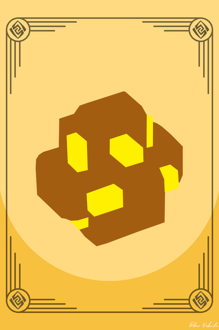 NebulaSlow's tweet photo. A Zhongli collectable card! Him on the front and his cubey thing on the back. 
#GenshinImpact #zhonglifanart #zhongli #原神 https://t.co/g6EPlB9FCe