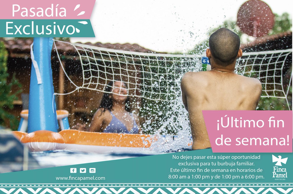 Último fin de semana del año con la promo del Pasadía Exclusivo.

fincapamel.com/promo-pasadia-…  #fincapamel #pasadiaexclusivo