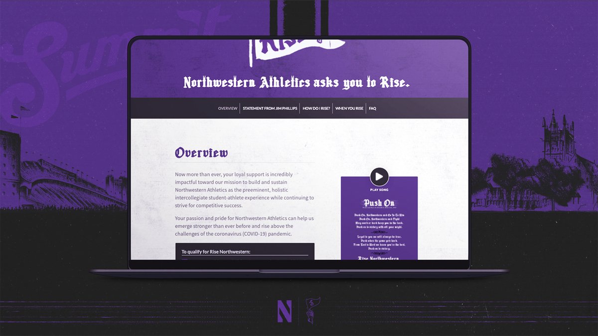 SummitAthletics's tweet photo. The Rise Northwestern campaign was displayed across all mediums. We designed physical materials for @NU_Sports, but the final pieces to the puzzle were the digital assets and the https://t.co/OjHSiWEfp9 webpage.
See more here: https://t.co/33uMP05lK4
#WeDesignSports | #GoCats https://t.co/lhYSeonGeh