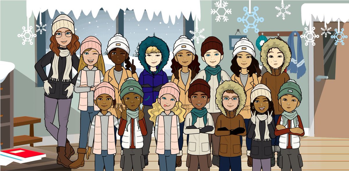 _MrsHalter's tweet image. When you can’t take a class photo without masks, you have to improvise!