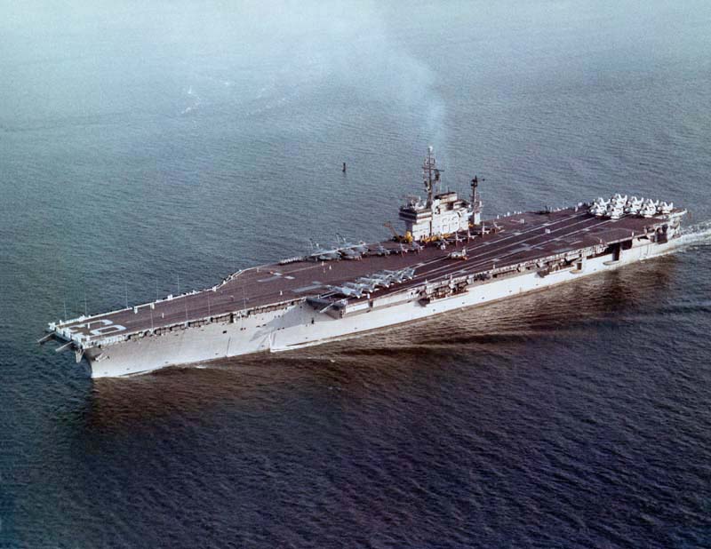 NavalInstitute's tweet image. The Wrights' first flight on the morning of December 17 traveled a distance of 120 feet which would not have even covered the length of the island (140 feet) on USS Kitty Hawk (CV-63).