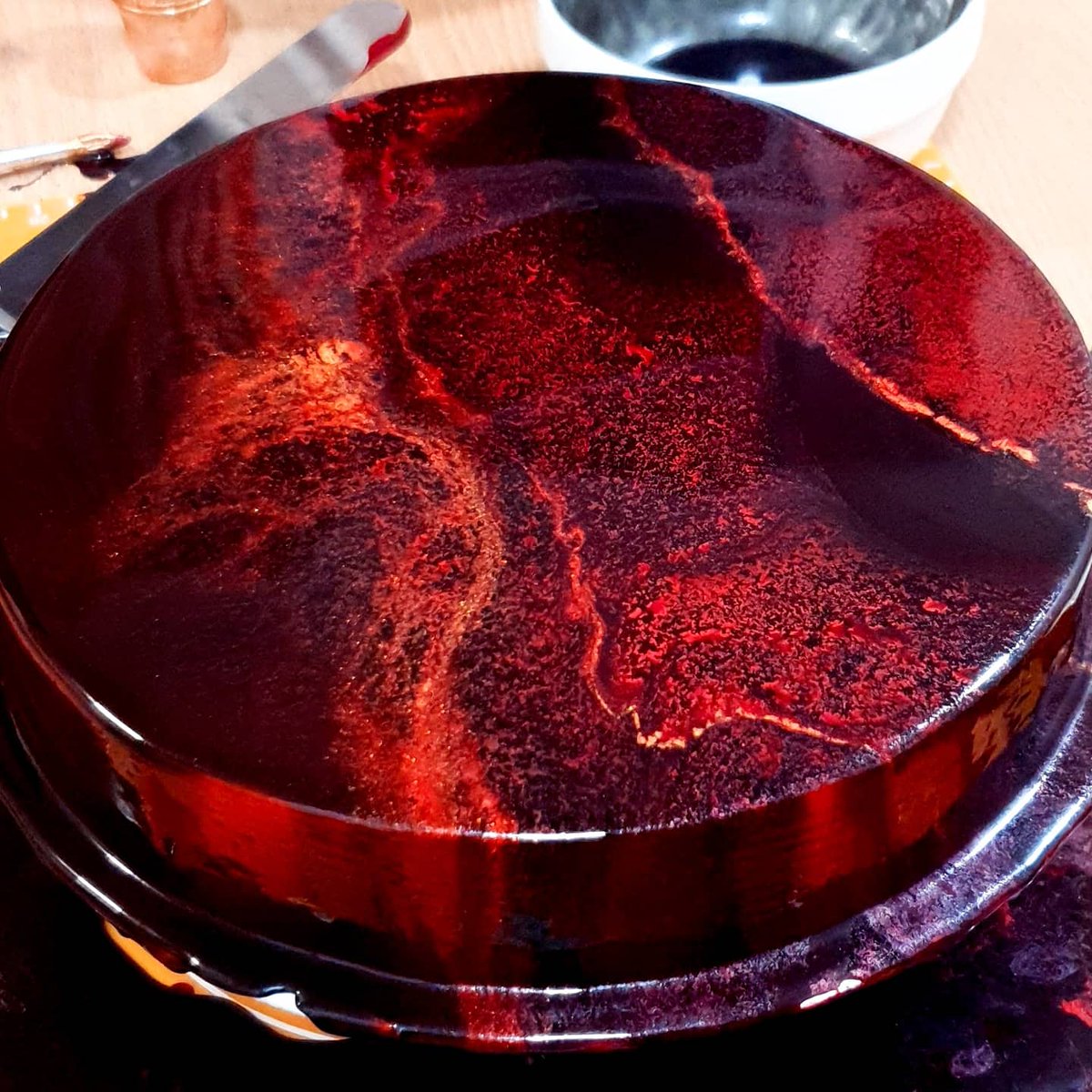 I'm calling this a volcano glaze 🌋