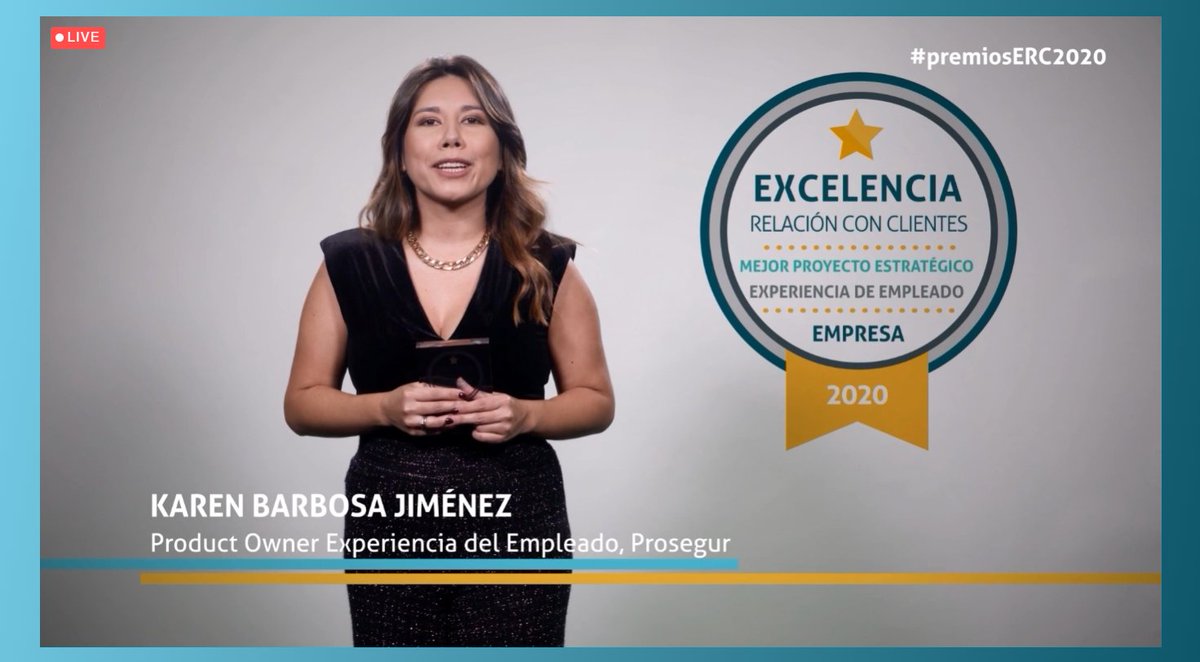 AEERC_es's tweet image. El Premio Estratégico a Mejor Proyecto de Experiencia de Empleado es para @Prosegur. ¡Enhorabuena!
Ángel Ortiz, Karen Barbosa Jiménez #PremiosExcelencia2020