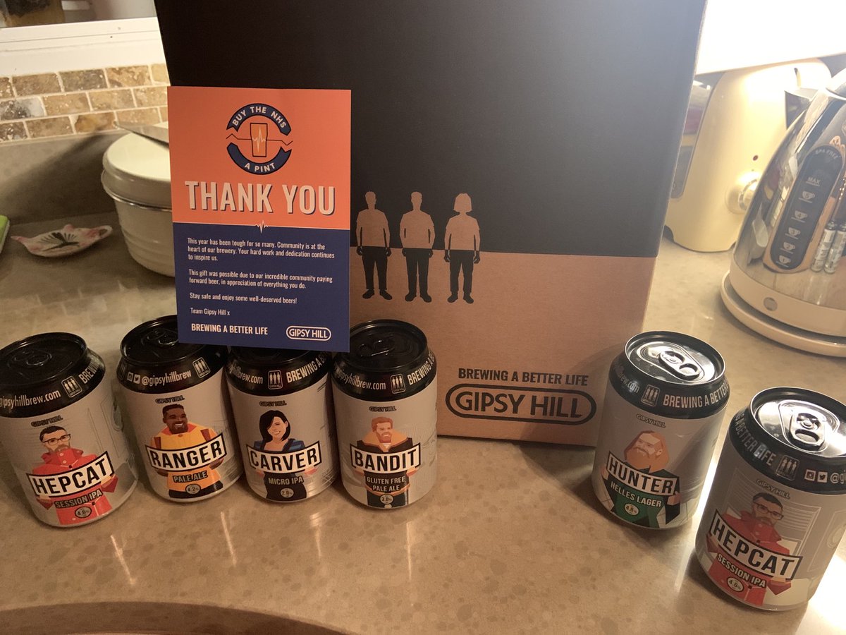mooloomitch's tweet image. Look what arrived from my local brewery while I was at work. Thanks for looking after NHS staff and giving us a pint or 6! Cheers ⁦@GipsyHillBrew⁩