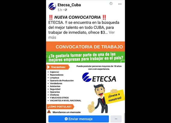 ATENCIÓN!!! 👉 Está circulando en las redes información falsa relacionada con ofertas de empleo en nuestra empresa, es una estafa y contiene un virus, le sugerimos no acceda a ningún link ni replique cadenas.