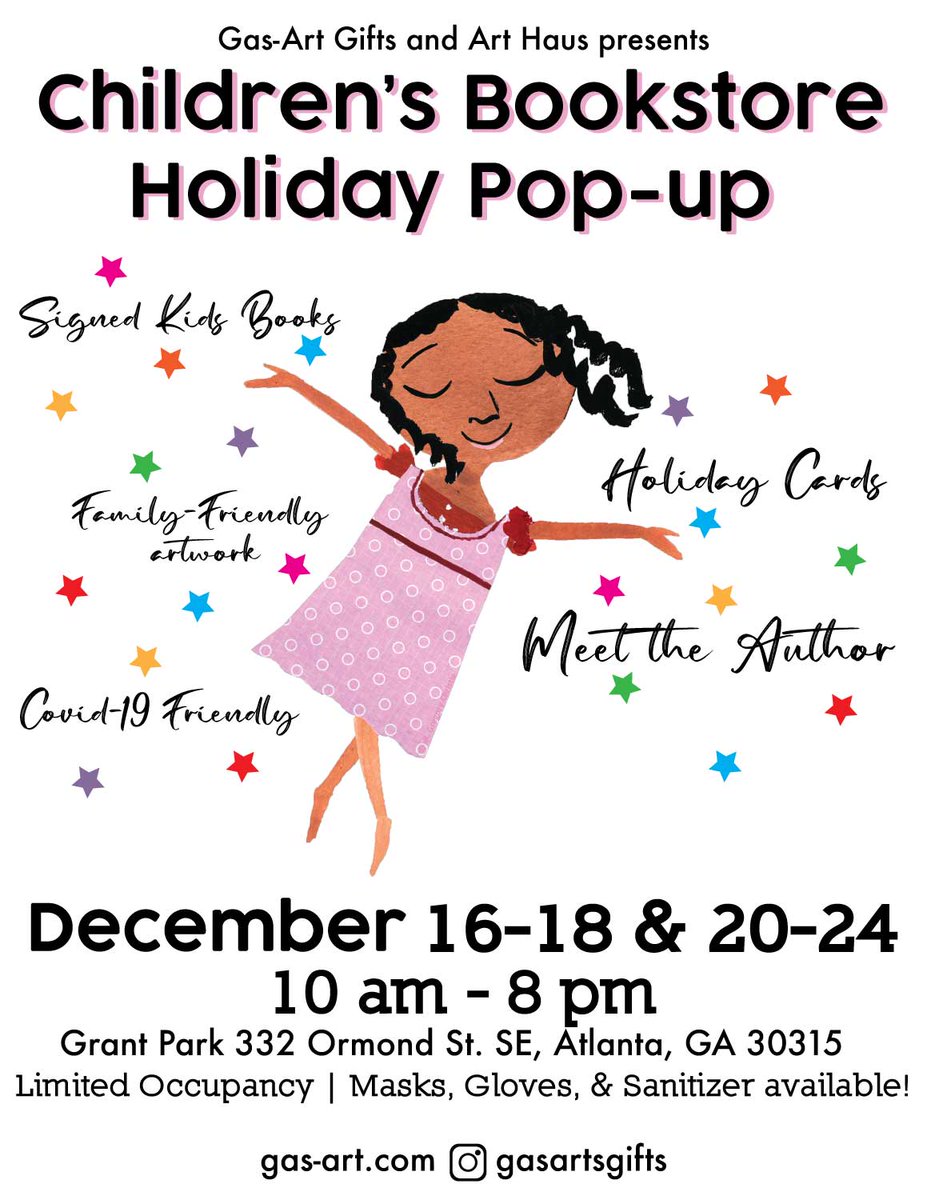 Today's the day! Join us at Grant Park for our holiday pop-up shop! Meet the artist himself and check out our assortment of books and artwork, the perfect gift for your loved ones! #atlanta #blackowned #blackartist #rgregorychristie #gasartgifts