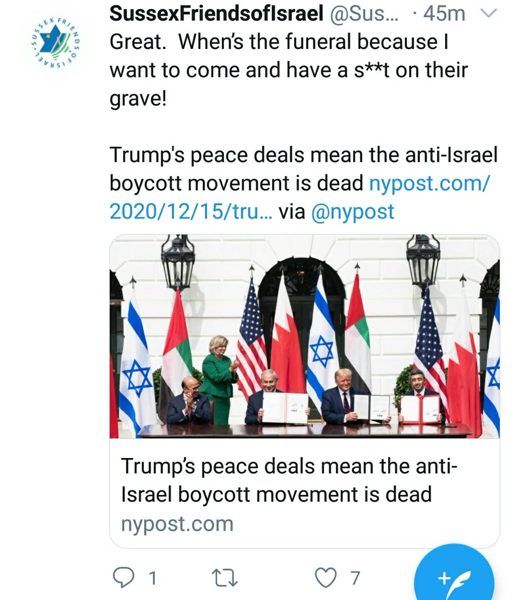 A little thread on rightwing pro-annexation, pro-settlement  @SussexFriends of Israel.Here's a taste of what they do these days (which is basically just Twitter & Facebook) - posts full of crude attacks.And yet amazingly they are a registered charity . . .       