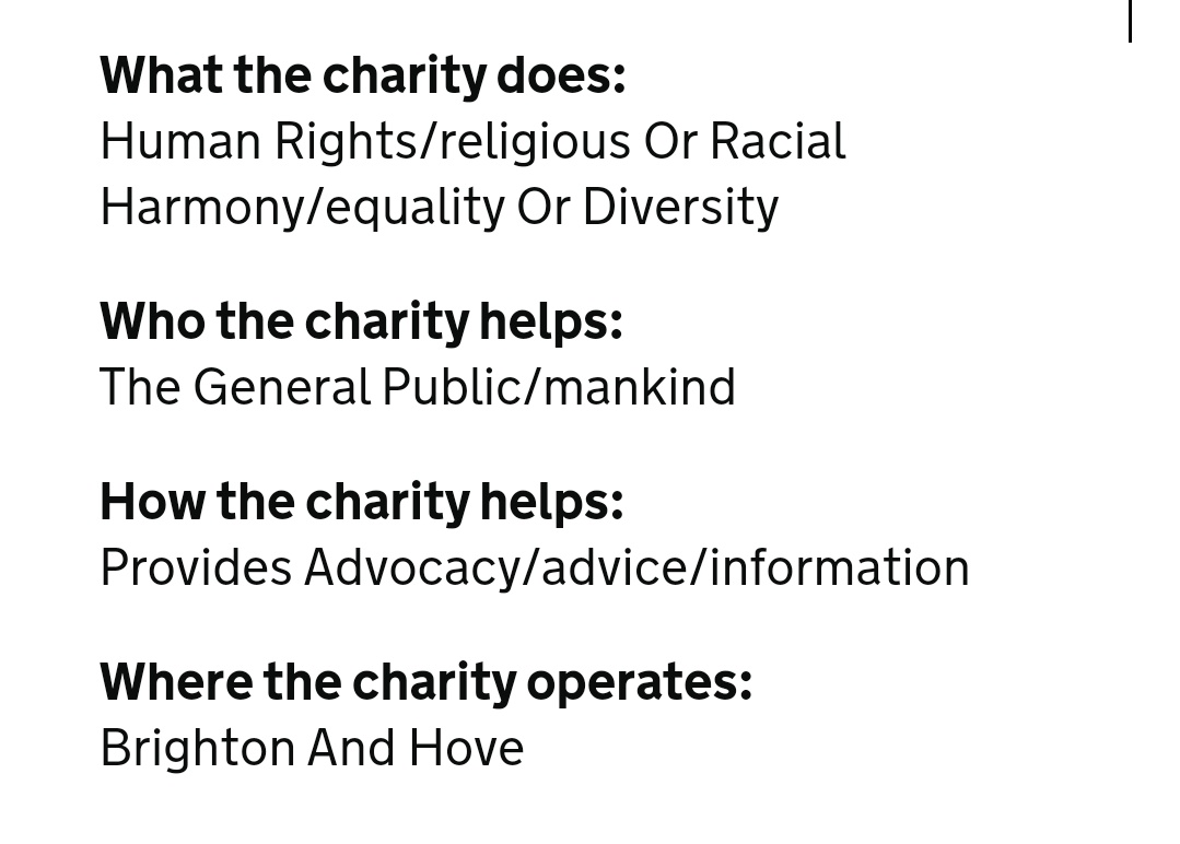 . @SussexFriends registered as a charity back in 2014 - here's what they laughably declare they do.The reality is that they push an aggressive, avowedly Zionist pro-Israel, anti-Palestinian agenda . . . 