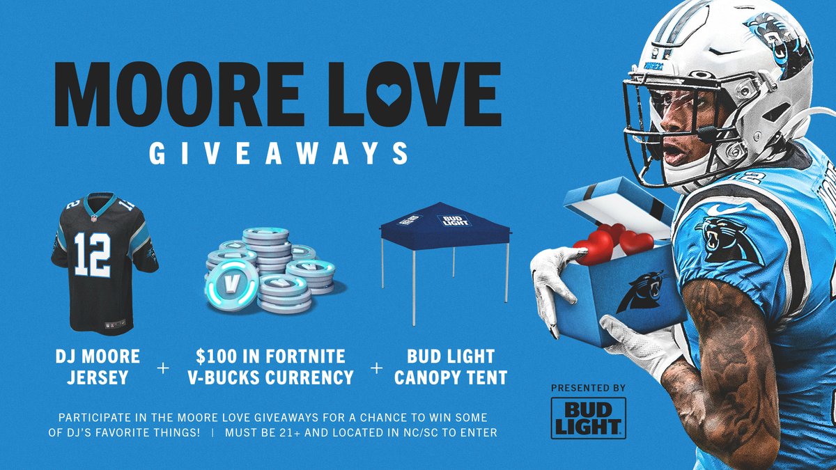 Panthers's tweet photo. Some of @idjmoore's favorite things ⬇️

RT for a chance to win!

Rules » https://t.co/rZY43SjAvP

#ProBowlVote https://t.co/tORsol2m9B