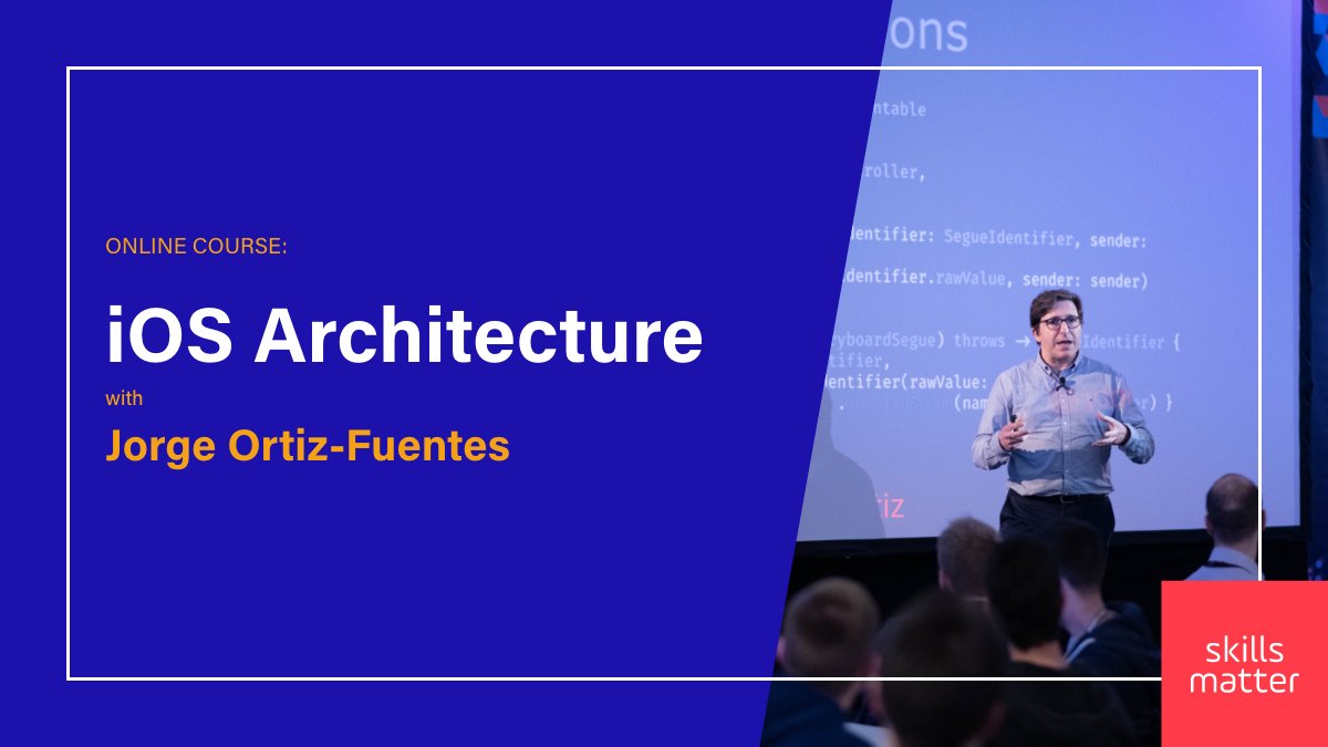 skillsmatter's tweet image. Are you an #iOSdeveloper who's passionate about #cleanarchitecture? Want to learn best practices to build complex mobile apps?
Join this hands-on course with @jdortiz to develop your theoretical and practical knowledge of advanced #iOSarchitecture.
skillsmatter.com/courses/755-io…