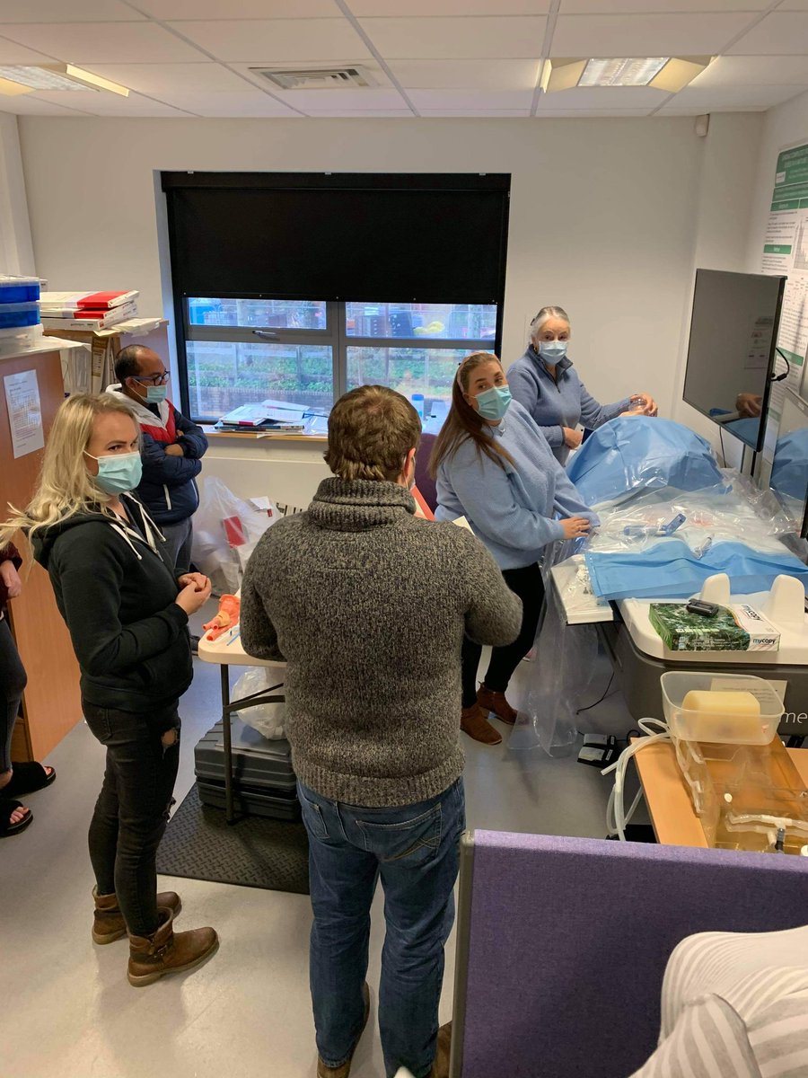 The new IR team gettng stuck into their scenarios
#perioperativeeducation #teamtheatres #interventionalradiology <a href="/UHP_NHS/">University Hospitals Plymouth NHS Trust</a> @PHNT_Theatres