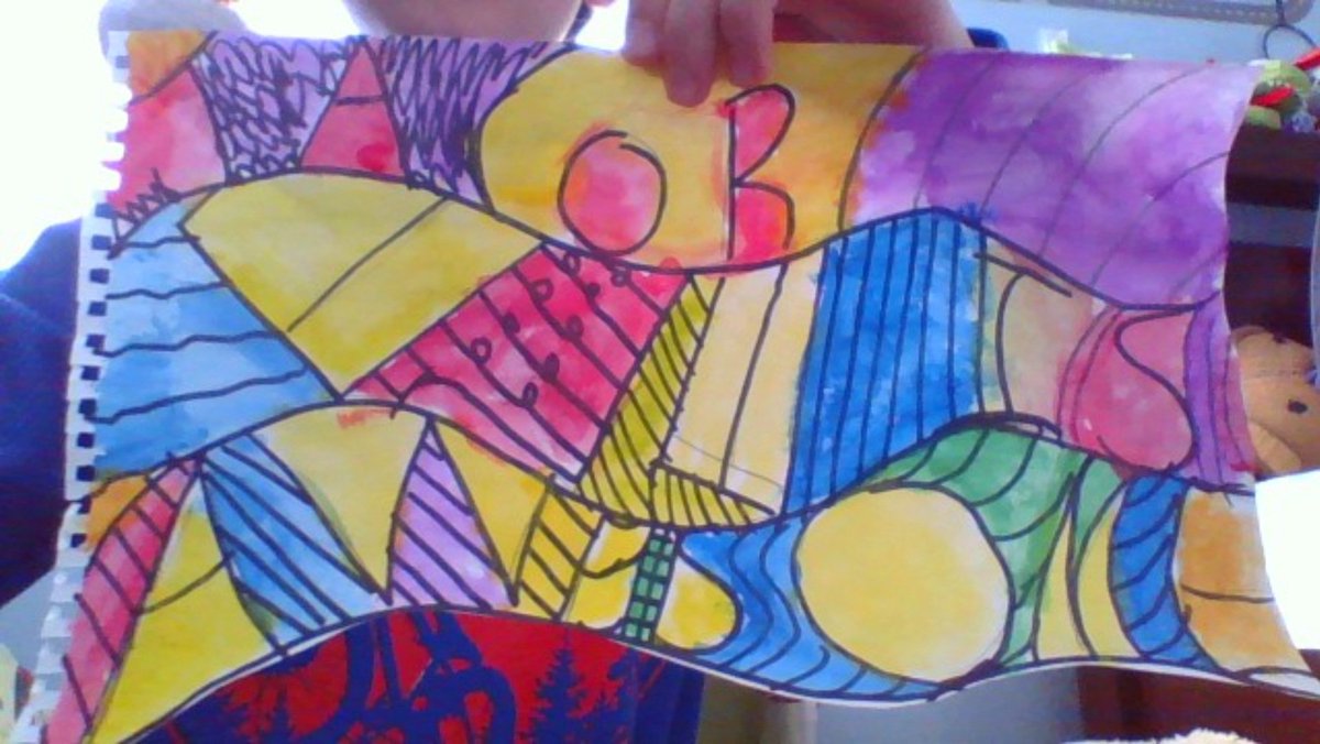 MrsHummelArt's tweet photo. I'm totally smitten with these 4th grade Abstracted Word Paintings- students personalized the phrase, a lot of them planning to gift them to loved ones or friends for the holidays! @EdisonD205 #edisonhardwork #igniteD205 #remoteart https://t.co/llmU4sfRTJ