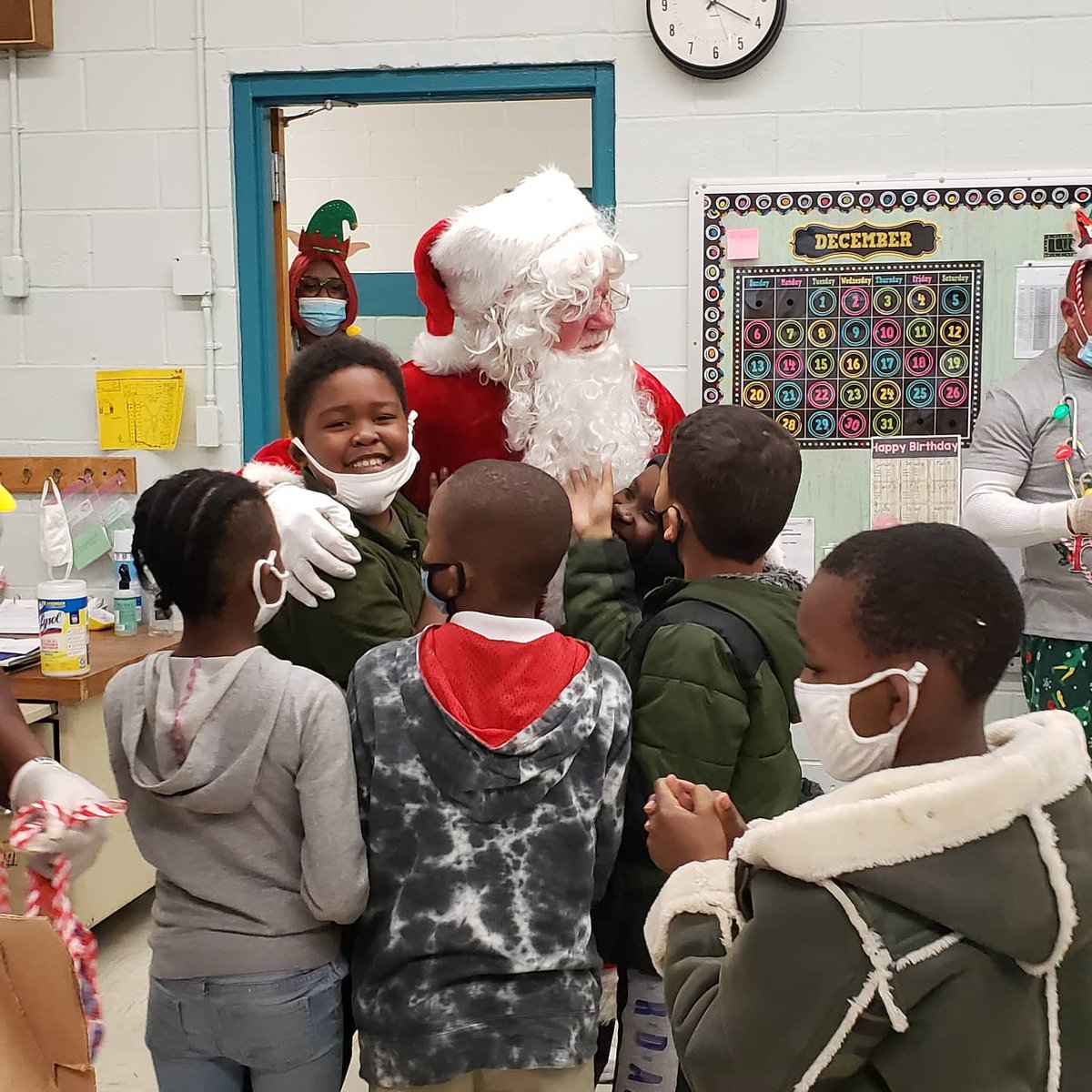 My heart was filled with joy as Santa and his elves visited Ramona and brought each child a stocking filled with goodies and the staff was blessed too! #teamramona #samaritanhouse #evangeltemple #teamduval