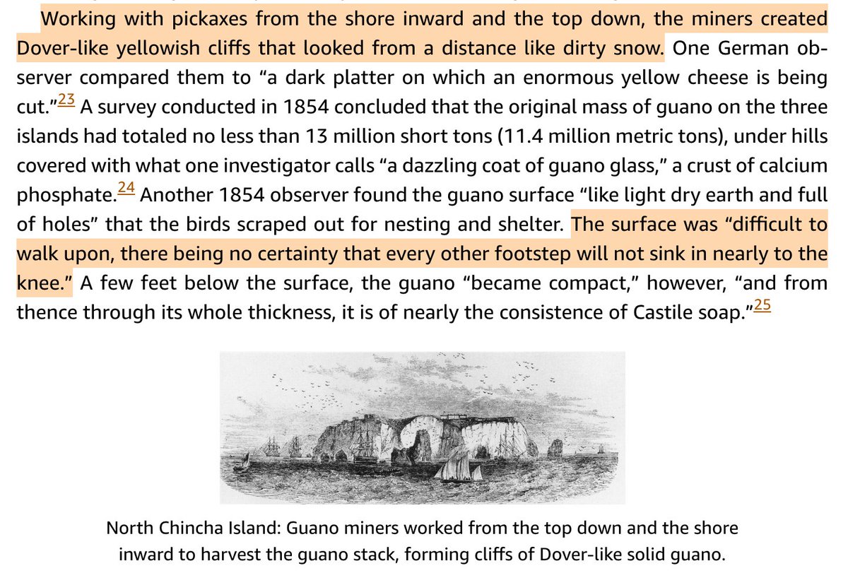 A description and picture of guano mining, from Richard Rhodes's *Energy: A Human History*