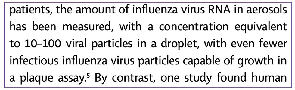 Well, how many virus particles are usually present in aerosols from infected people? Anywhere between 10-100 virus particles, & even then, not all of these viral particles are infectious #COVID19  #Coronavirus  #lockdown  #pandemic  #science  #data  #Canada  #fomite  #canpoli  #onpoli