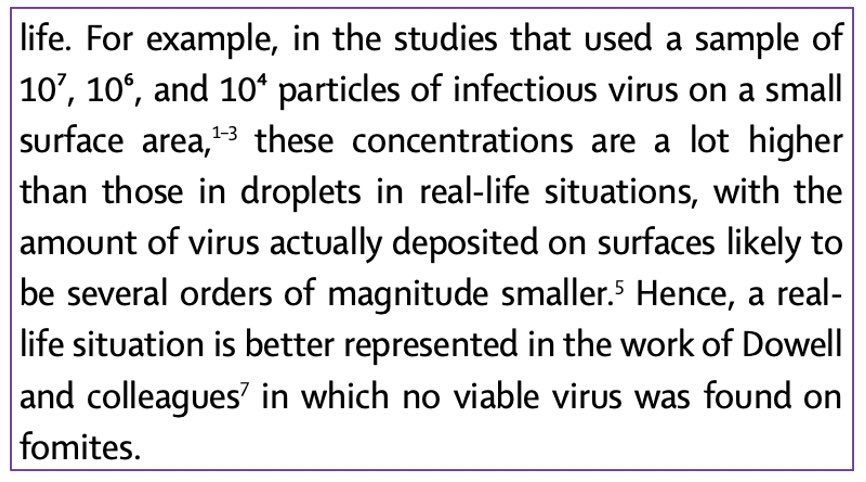 No viable viruses found on surfaces when real-life scenarios are tested. Evidence for fomite transmission looking rather shaky #COVID19  #Coronavirus  #lockdown  #pandemic  #science  #data  #Canada  #Ontario  #canpoli  #onpoli  #fomite  #transmissiom  #virus