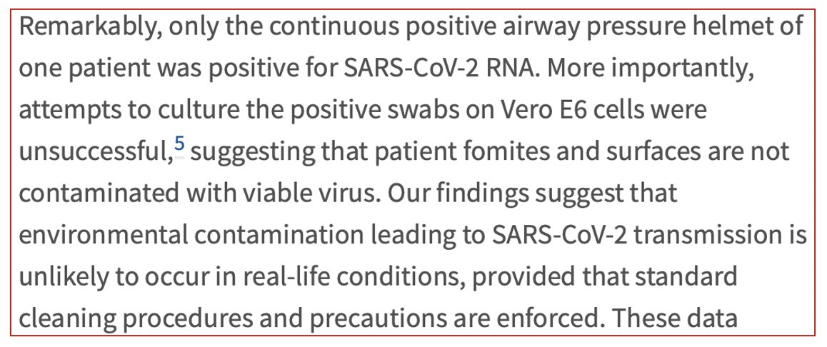 They only found only ONE object that had COVID-19 viral RNA but NO viable viruses. “Environmental contamination leading to SARS-CoV-2 transmission is unlikely to occur in real-life conditions” #COVID19  #Coronavirus  #lockdown  #pandemic  #science  #data  #Canada  #Ontario  #canpoli