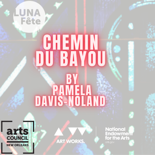 Arts Council New Orleans' LUNA Fête Illuminates Southern Rep's Facade. The tower transforms with a trio of projected artworks inspired by Pamela Davis-Noland's Chemin Du Bayou script. The projections will last roughly 15 minutes and be shown on repeat between 6 – 10 PM nightly.