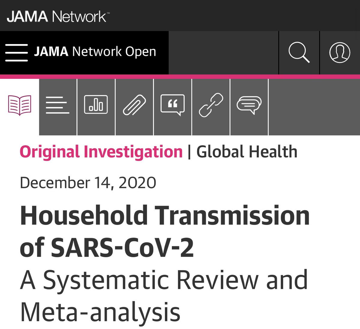 Now let’s look at the latest study on transmission of COVID-19 in households, published this week in the Journal of the American Medical Association (JAMA) #COVID19  #Coronavirus  #lockdown  #pandemic  #science  #data  #Canada  #Ontario  #canpoli  #onpoli  #virus  #transmission